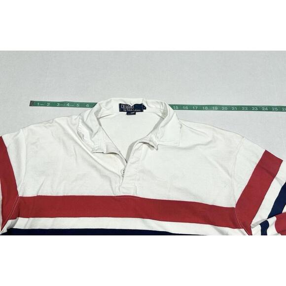 Ralph Lauren Polo Womans Shirt Collared White Blue and Red Stripe Long Sleeve LG - Picture 11 of 11